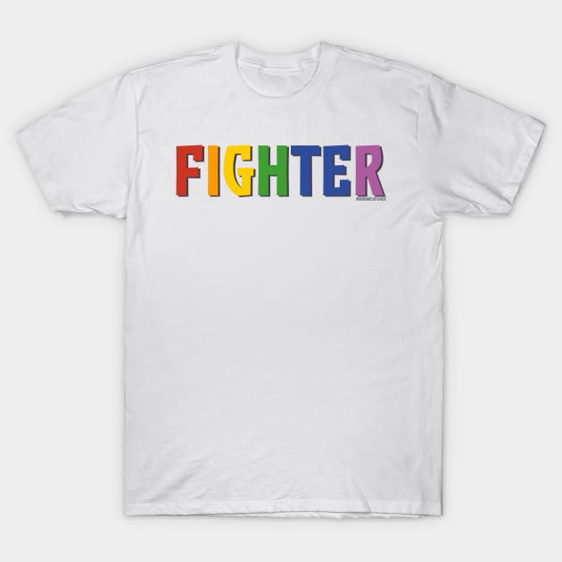 Fighter Pride Shirt (Rainbow) T-Shirt by MonarchFisher